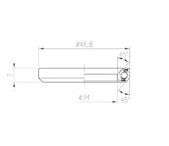 Ložisko hlavového zloženia XLC MR168 1-1/4" ?34 X 46.8 X 7mm 45/45°