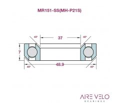 Ložisko hlavového zloženia XLC MR151 1-3/8" ?37 X ?48.9 X 7mm 45/45°