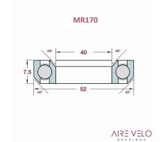 Ložisko hlavového zloženia XLC MR170 1.5" ?40 X 52 X 7mm 45/45°