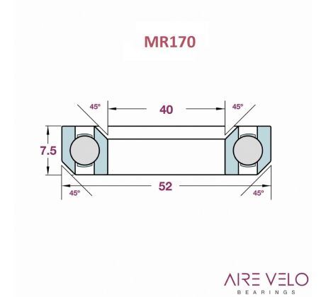 Ložisko hlavového zloženia XLC MR170 1.5" ?40 X 52 X 7mm 45/45°