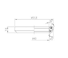 Ložisko hlavového zloženia XLC MR019 1.5" ?40 X ?51.8 X 7.5mm 36/45°