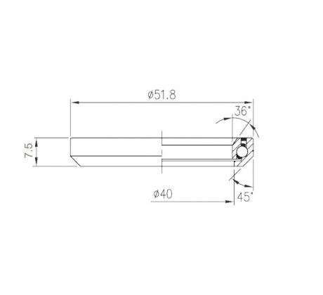 Ložisko hlavového zloženia XLC MR019 1.5" ?40 X ?51.8 X 7.5mm 36/45°