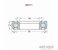 Ložisko hlavového zloženia XLC MR171 1.5" ?40 X 52 X 7,5mm 45/45°