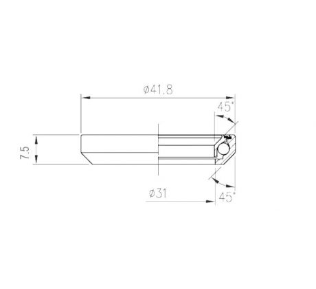 Ložisko hlavového zloženia XLC MR155 1-1/8" ?30.7 X ?41,8X 7,7mm 45/45°