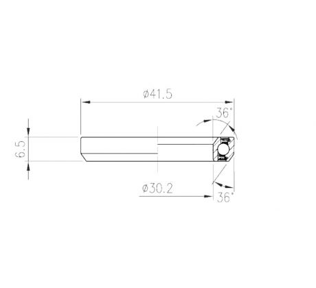 Ložisko hlavového zloženia ELVEDES | 1 1/8" | 30,15 x 41,5 x 6,5 - 36° x 36° | 1 pcs | MR043