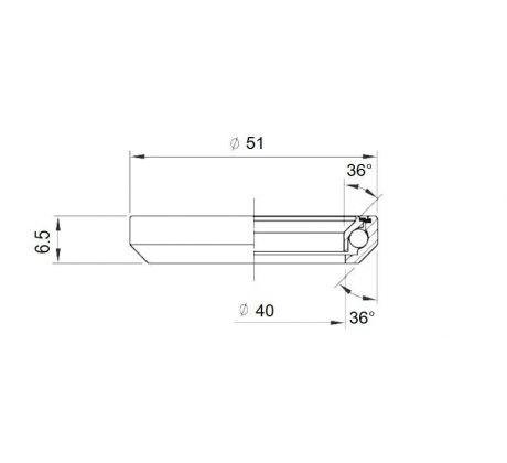 XLC Ložisko hlavového složení MR006 1.5" O40 X O51 X 6.5mm 36/36°