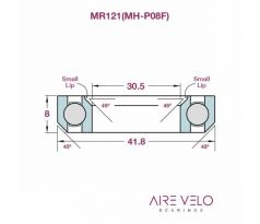Ložisko hlavového zloženia XLC MR121 1-1/4" ?30.5 X ?41.8 X 8mm 45/45°