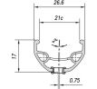 ráfik MACH1 KARMA DISC 622 x 21, 32 dier, čierny