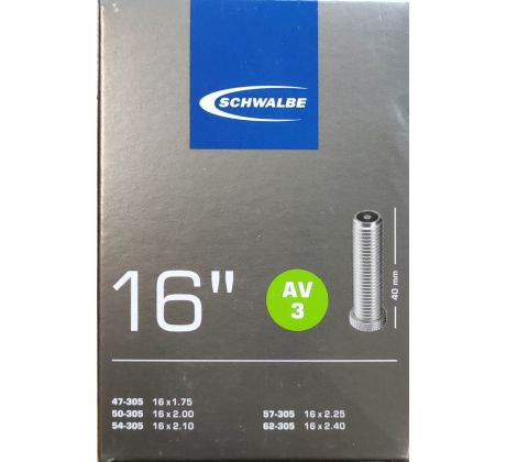 Duša 16" Schwalbe AV3 47/62-305 EK AGV 40mm