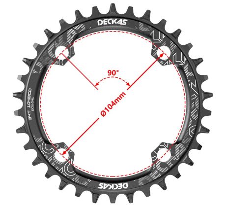 Prevodník DECKAS 38z  104mm BCD   1x11 / XYGN960OL