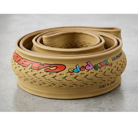 Set 2ks !- cestných plášťov DURO Fuzzbuster 700x24C (24-622) Fixie Pops – béžový, skladací